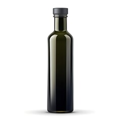 Dark green glass bottle isolated on white background