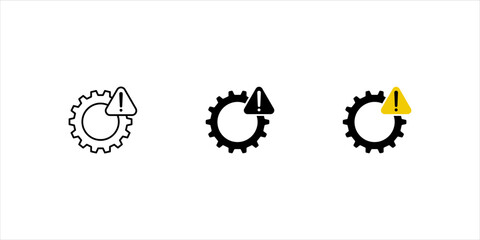 System error icon set, system not working sign. vector illustration