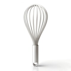 Modern white whisk isolated on white background