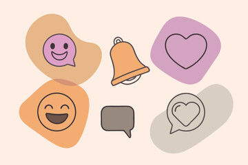 Obraz premium 3D Social Media Set Icon Emoji For Online Communication