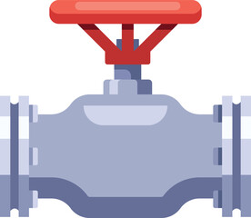Obraz premium Pipe fitting with valve vector illustration