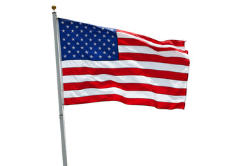 Waving American Flag Red Stripes Blue Stars Transparent Background
