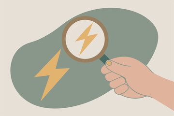 Magnifying Glass Held By Hand For Information Search