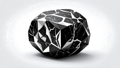 Geometric, cracked stone orb