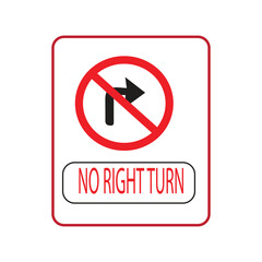 no right turn sign vector illustration of a sign that prohibits drivers from turning right in a certain area or road