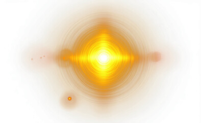 Abstract glowing yellow light in center of transparent backdrop, ideal for website hero images, digital promotions and social media ad campaigns.

