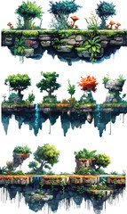  Cartoon Forest Tile Set art