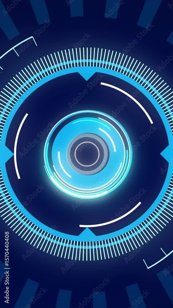 Poster animation of scopes scanning and data processing on digital screen