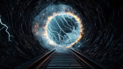 Magnetic storm disrupting a futuristic spaceship, electrical sparks flying, violent plasma waves visible outside the window