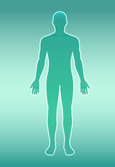 Minimalist Human Silhouette on Gradient Background