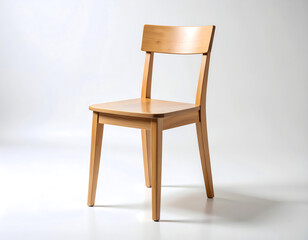 Wooden Chair on White Background