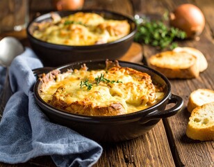 Hearty French Onion Soup with Toasted Bread