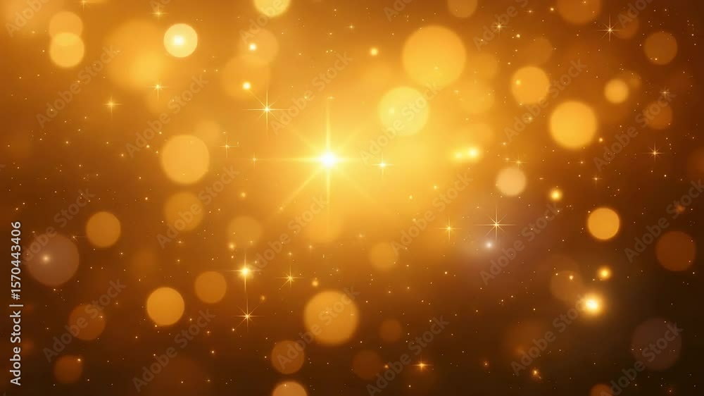 Aufkleber golden bokeh particles creating a magical atmosphere of light and sparkle