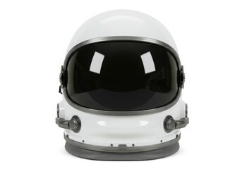 Fototapeta premium Modern white astronaut helmet with dark visor and metallic accents