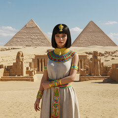A young beautiful  egyptian queen of egypt.