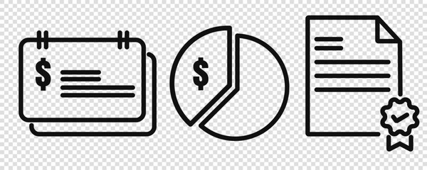 line icon set vector illustration. Includes forms, deductions, financial statements and payment