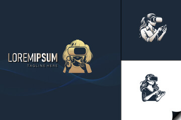 Golden Logo Set Design vr glasses