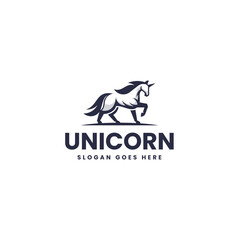 Modern Monochrome Unicorn Logo Design