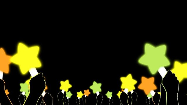 星の形をしたカラフルなペンライト_ループ再生に対応/MOV