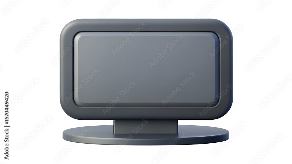 Aufkleber dark gray minimalist 2 d screen display on circular base simple flat design technology icon image