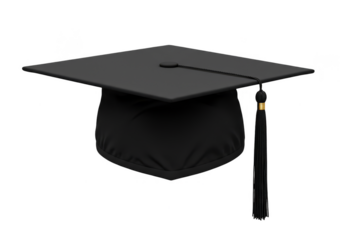 3d Black Graduation Cap for Success Academic Degree Transparent
