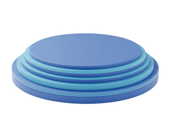 3d Blue Round Podium Stage Empty for Product Display Presentation
