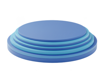 3d Blue Round Podium Stage Empty for Product Display Presentation