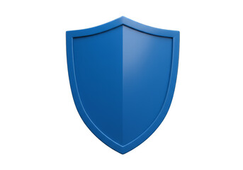 3D Blue Shield Protection Security on Transparent Background