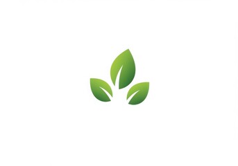 Fototapeta premium Three green leaves logo design simple and elegant