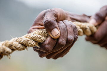 Hands pulling the rope