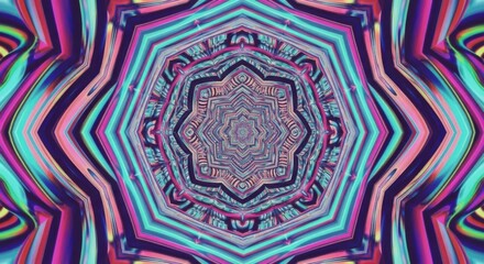 Abstract Psychedelic Geometric Kaleidoscope Tunnel Visualizer