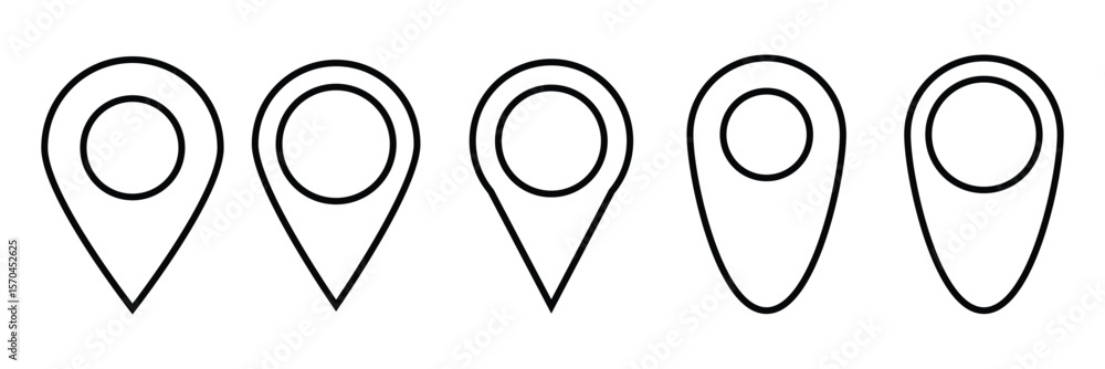 Poster location map pin icons set. modern map marker collection. pinpoint. location pin icon. map pin place