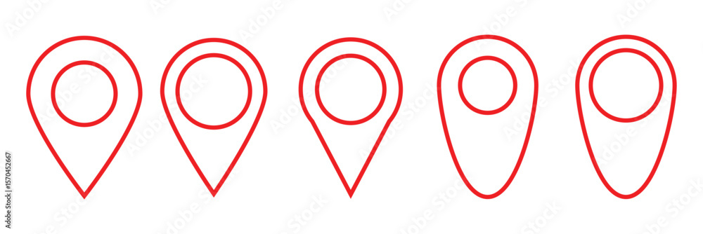 Poster location vector icon set. point illustration sign collection. position symbol. place logo. colorful 