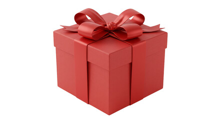 Obraz premium 3D Red Gift Box with Ribbon Celebration Present Isolated Background