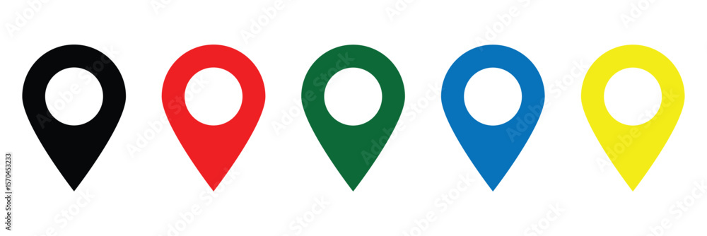 Poster gps pin vector or map pointer icon. location pin icons. map pin. location icon, location symbol, map