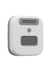 3D Modern White Silver Air Conditioner Climate Control Isolated