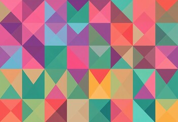 Retro geometric seamless pattern in four vibrant colorways  Stunning visuals for diverse design uses, tile, pattern