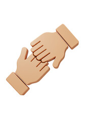 3D Rendering Hands Offering Support Agreement Partnership Gesture