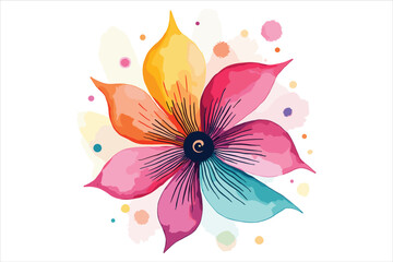 Obraz premium Retro Groovy Flowers Bundle | 70s Inspired Floral Clipart Set