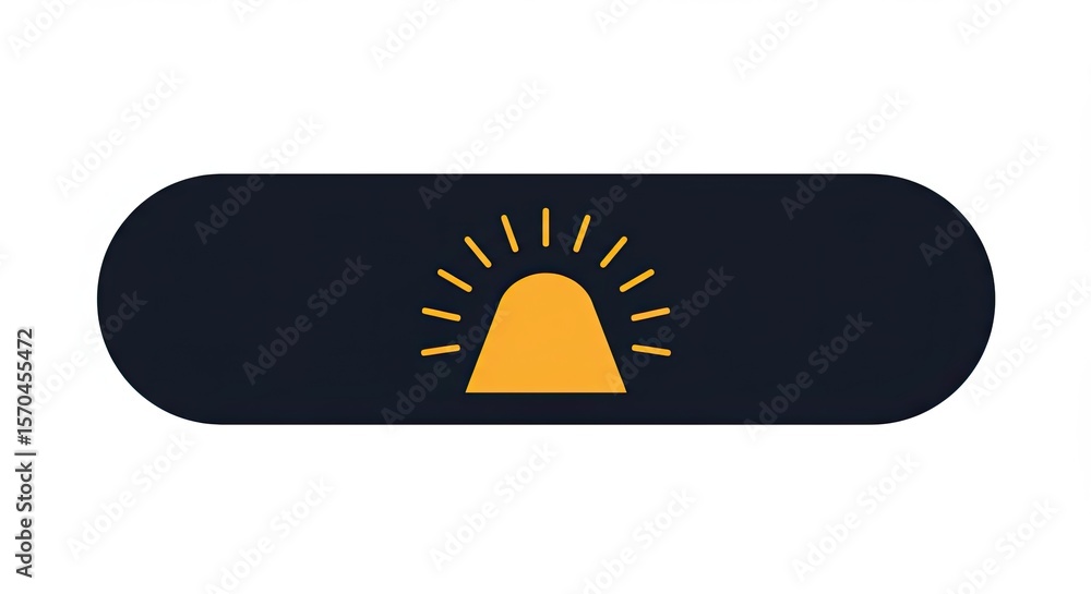 Poster golden alert icon on dark button representing warning or emergency situation