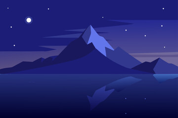 Fototapeta premium vector illustration of a mountain landscape
