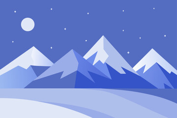 winter landscape with mountains