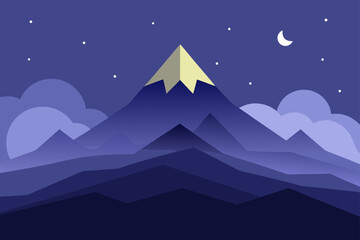 Fototapeta premium vector illustration of a mountain landscape