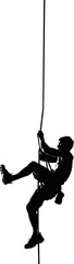 Man climbing rope silhouette