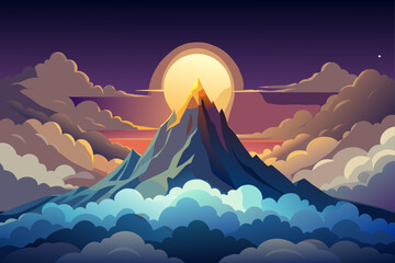 mountain landscape with clouds