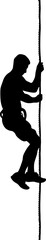 Man climbing rope silhouette