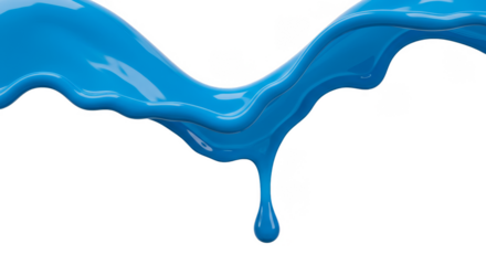 Abstract Blue Paint Splash Isolated Transparent Background Liquid Art