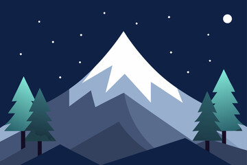 Fototapeta premium vector illustration of a christmas landscape