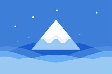 Serene Winter Landscape Minimalist Iceberg in a Calm Sea