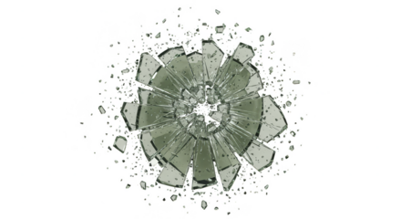 Abstract Explosion with Glitch Effect on Transparent Background PNG